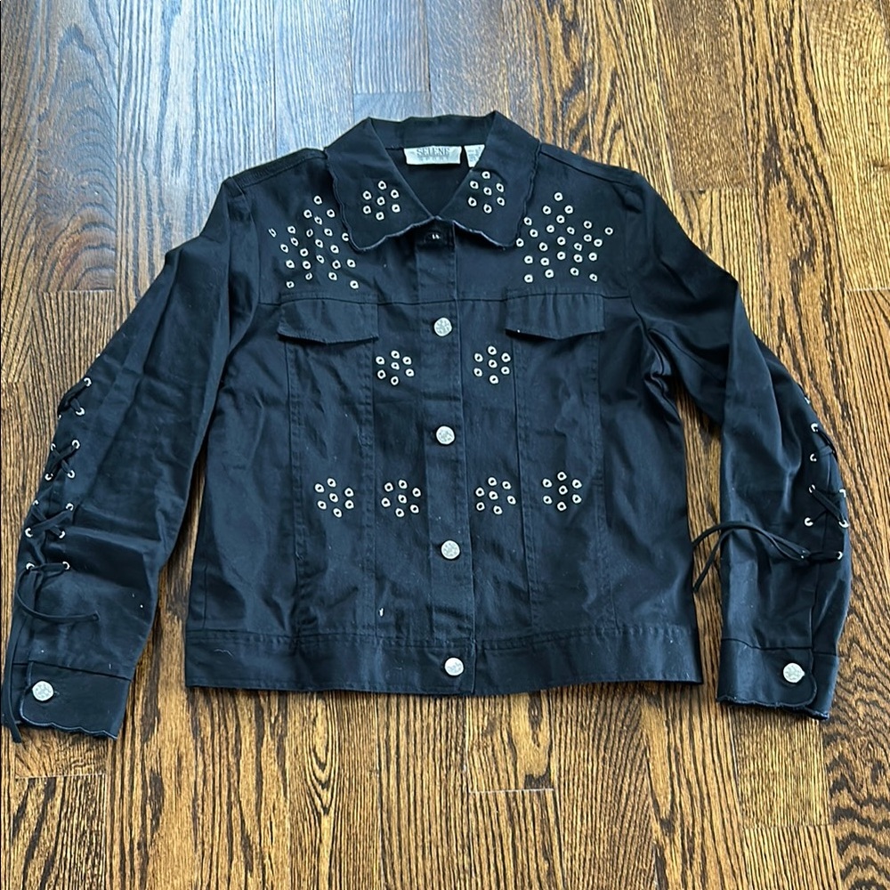 Studded Black Denim Jacket